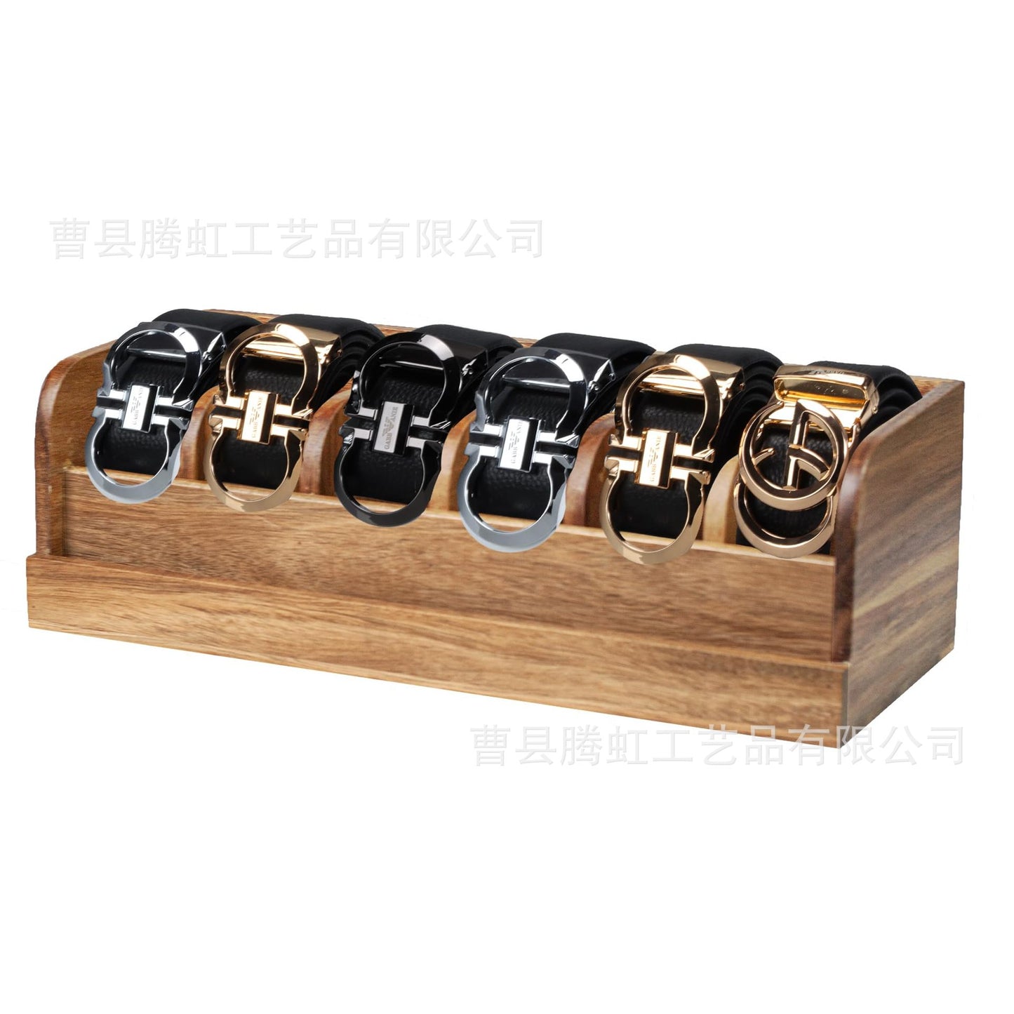 BAMBOO BELT ORGANIZER BOX