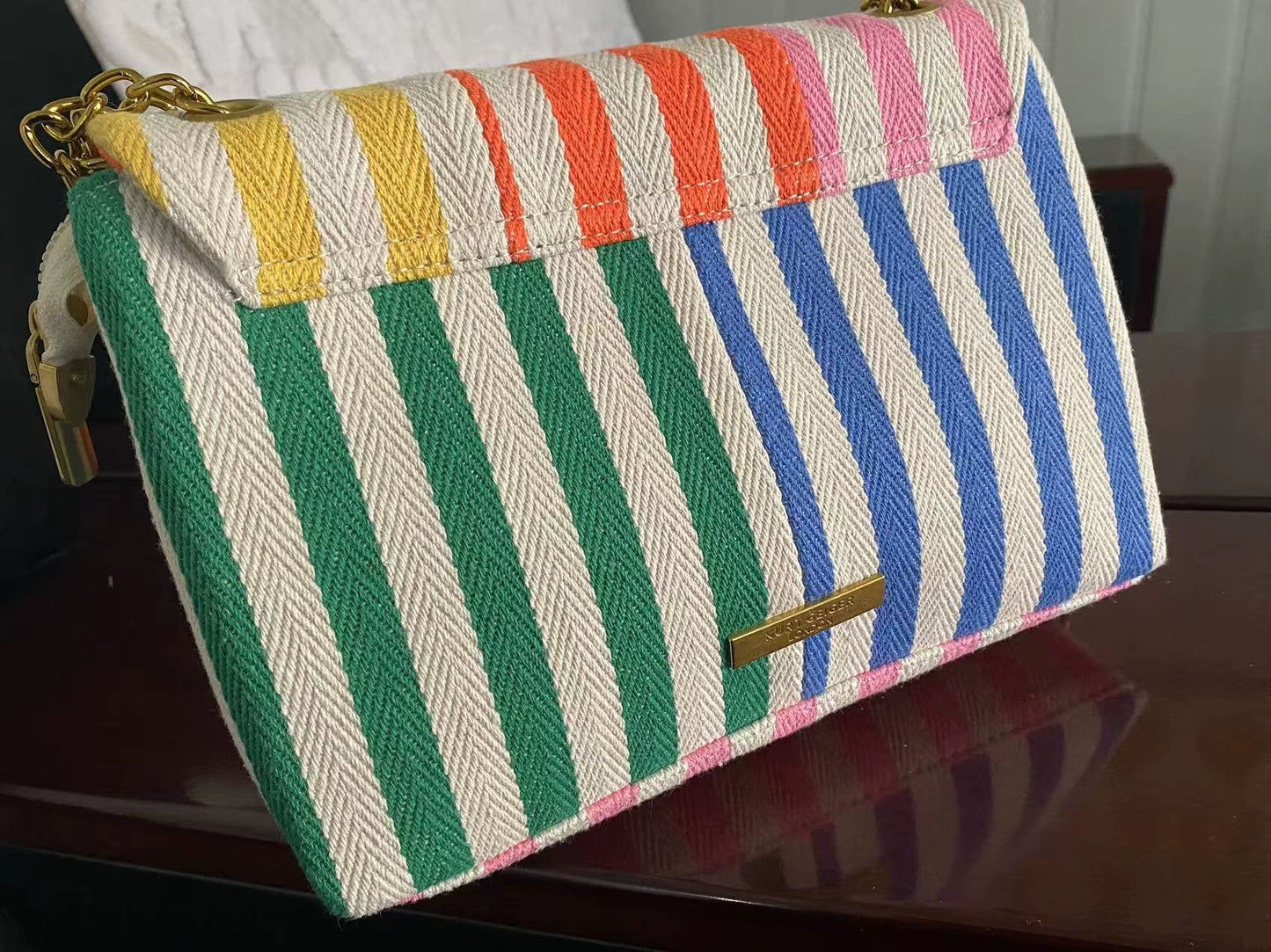 STRIPED CANVAS MINI BAG