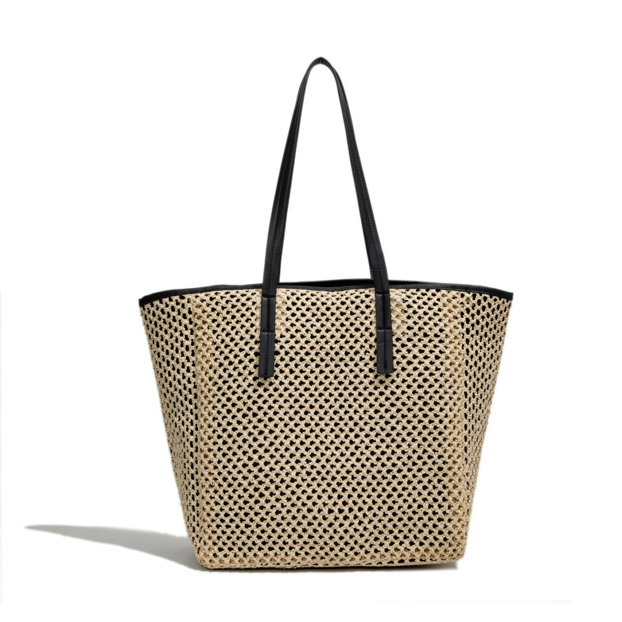 WOVEN STRAW BEACH TOTE BAG