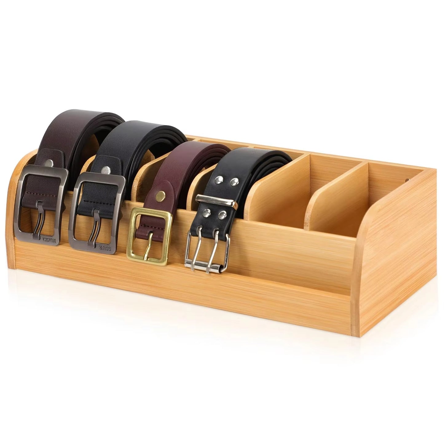 BAMBOO BELT ORGANIZER BOX