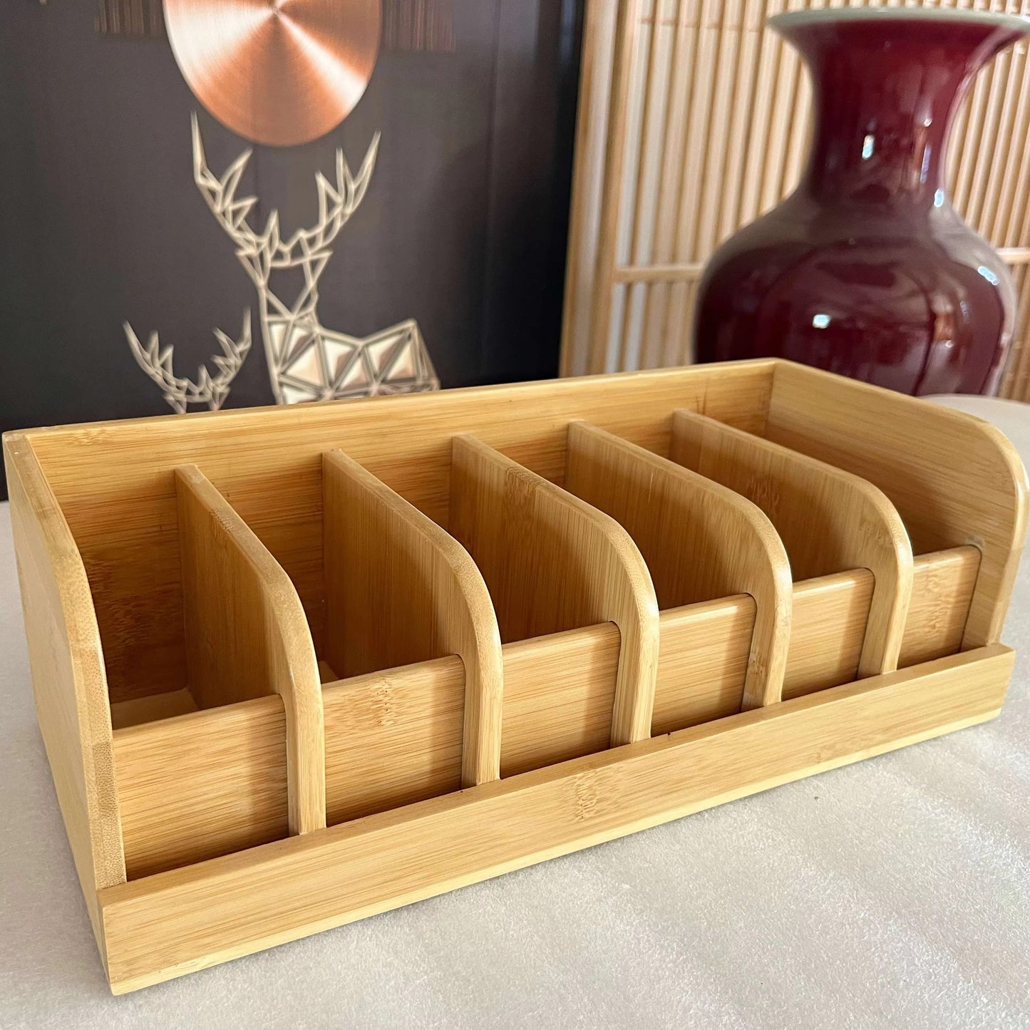 BAMBOO BELT ORGANIZER BOX