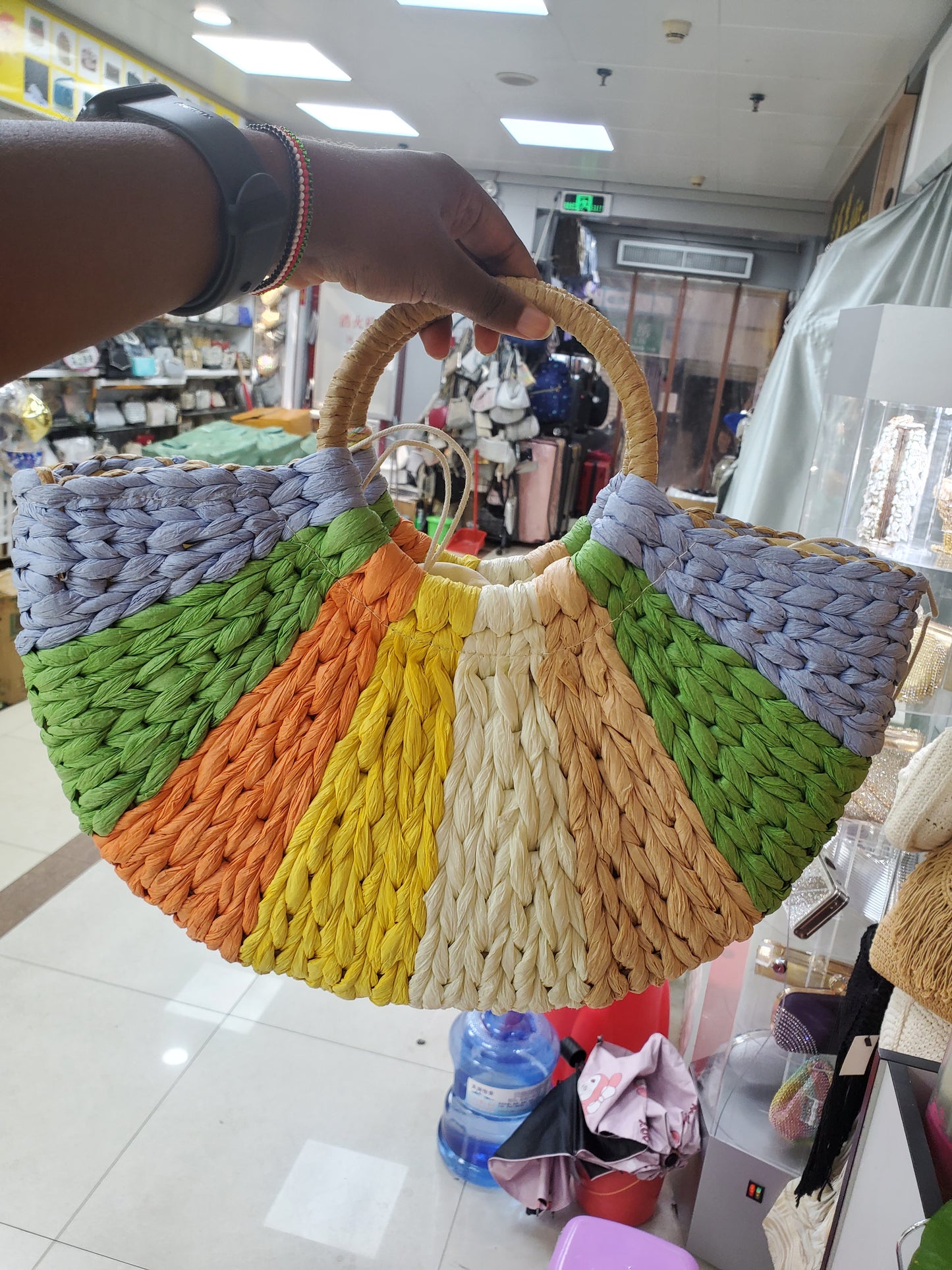 BOHO RATTAN CIRCLE BAG