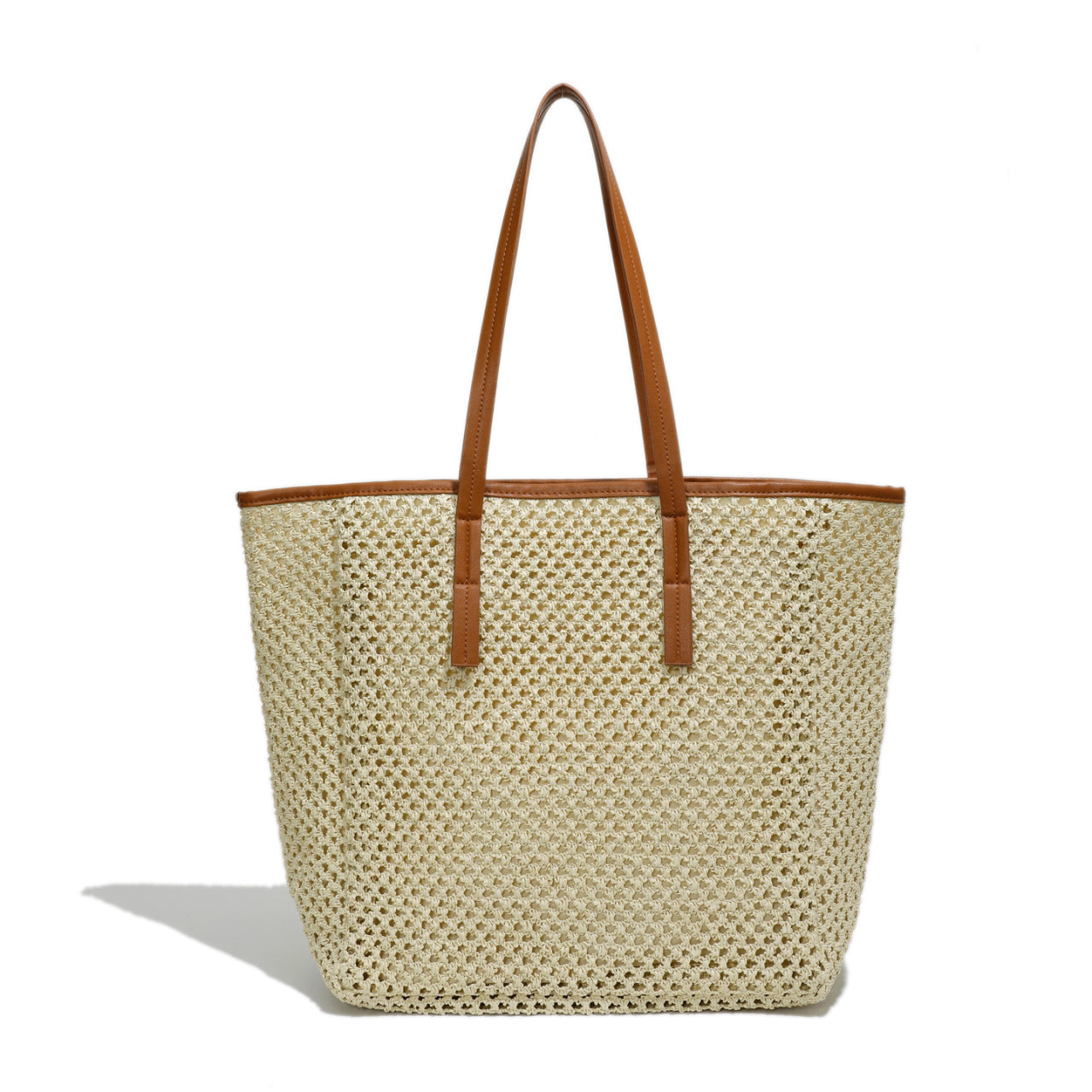 WOVEN STRAW BEACH TOTE BAG