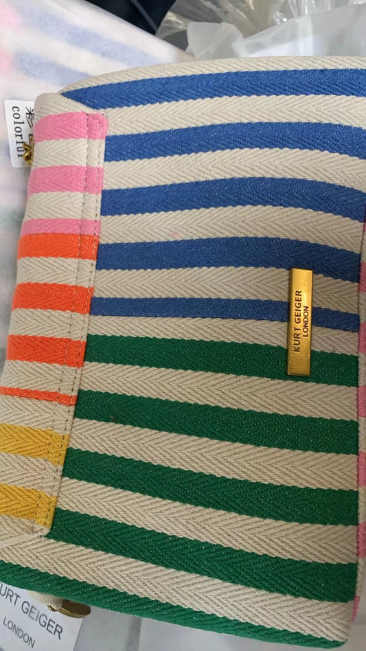 STRIPED CANVAS MINI BAG