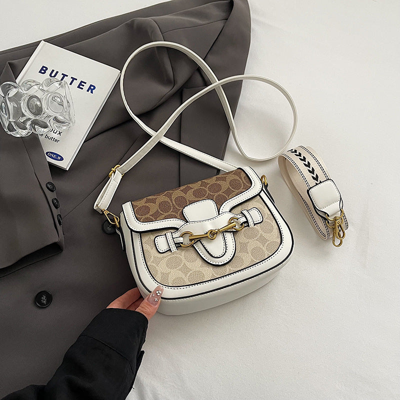 K-STYLE COLOR-BLOCK SADDLE BAG